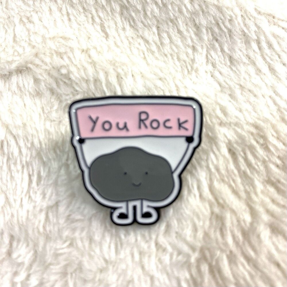 You Rock Enamel Pin Funny Stone Brooch Lapel Badge Cute Kawaii Motivational Gift